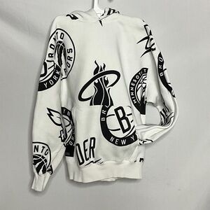 Zara NBA Kids White and Black Graphic Hoodie Eastern Western Conference